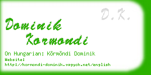 dominik kormondi business card